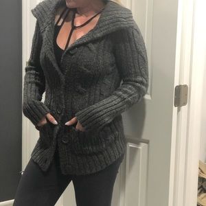 Ribbed button up sweater